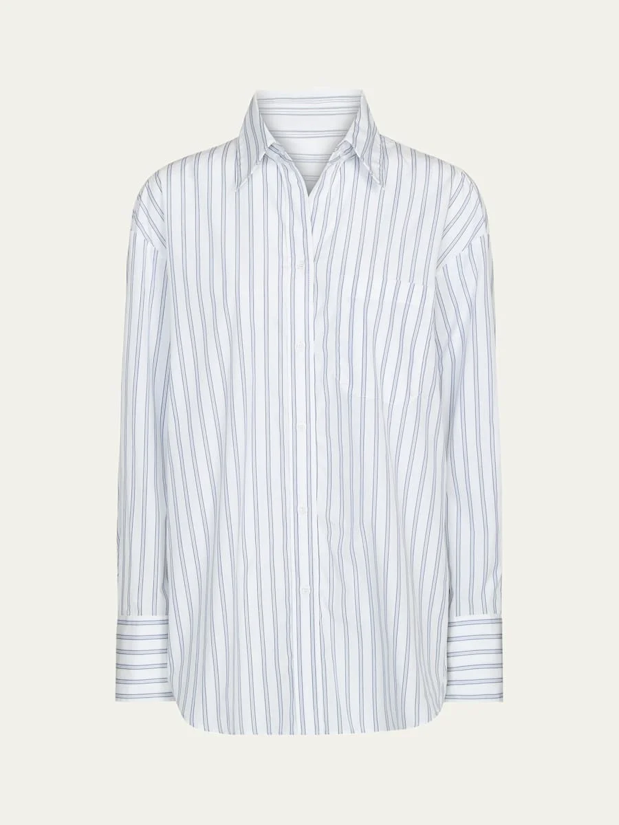 Big Joe Striped Cotton Button-Front Shirt - 1