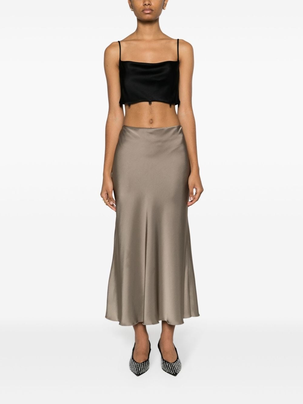 modular peplum-waist satin tank top - 6