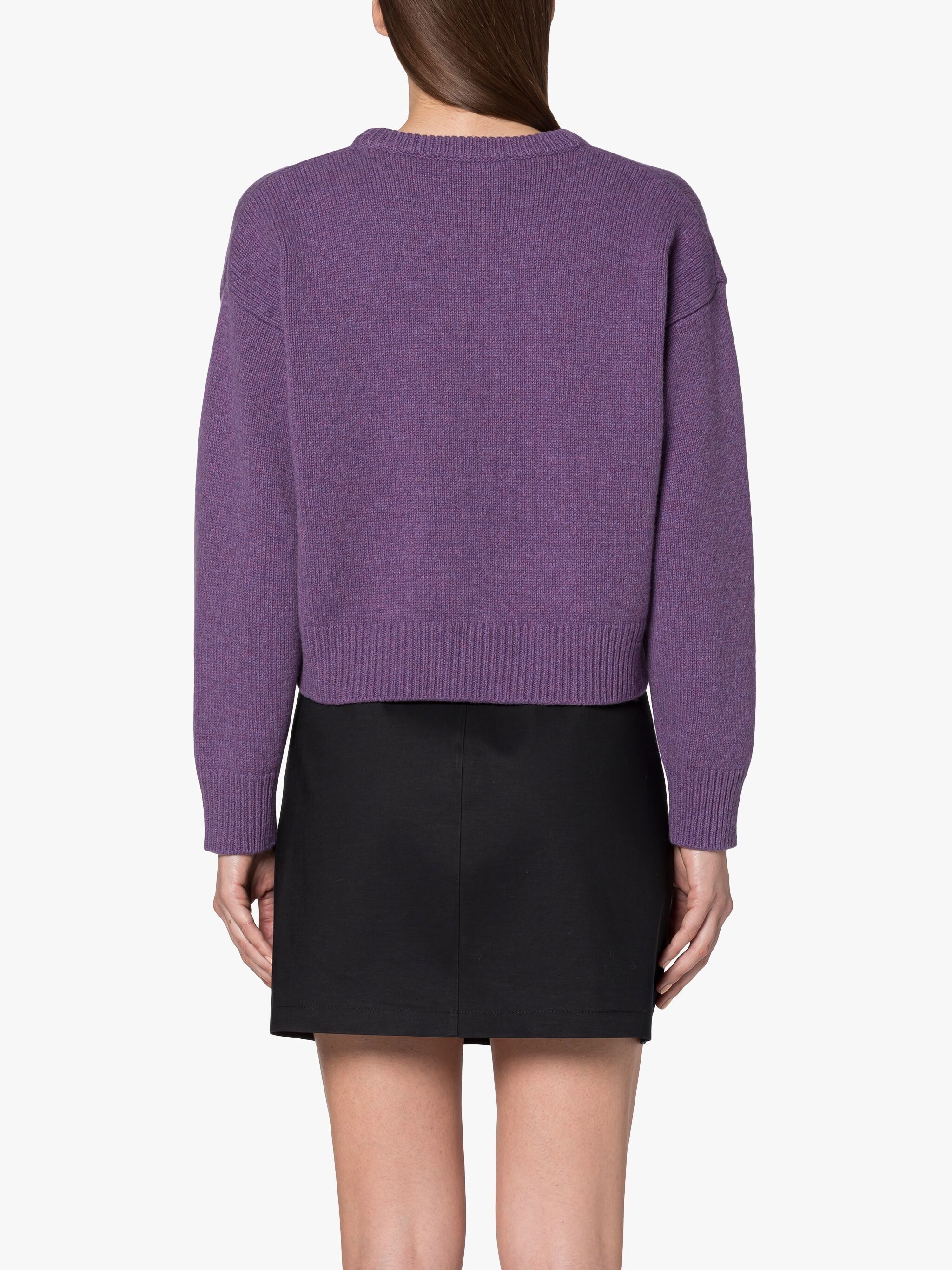 KAYLEIGH PURPLE WOOL CREWNECK SWEATER - 3