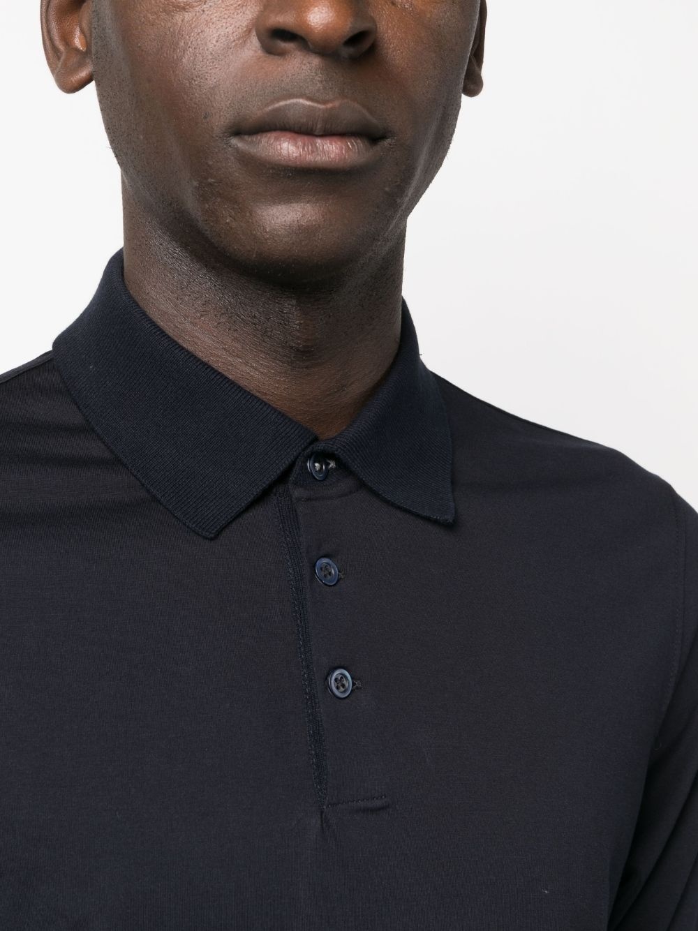 long-sleeve cotton polo shirt - 10