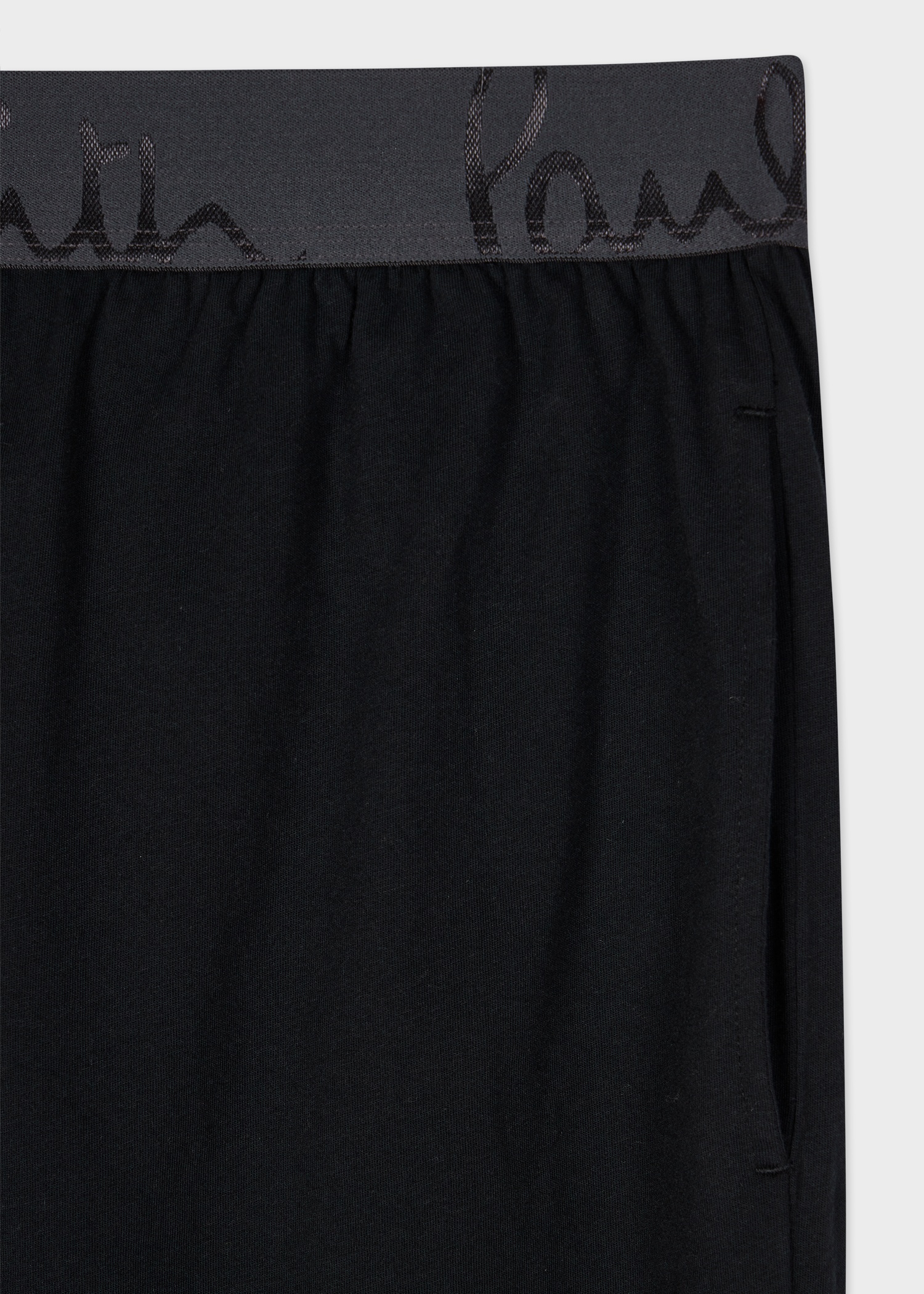 Black Cotton Jersey Lounge Shorts - 2