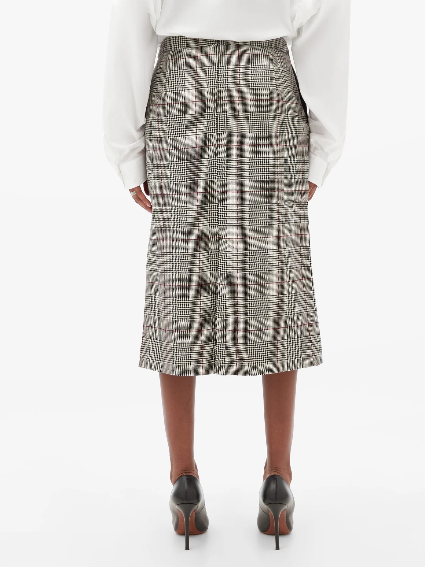 Prince-of-Wales-checked wool skirt - 5