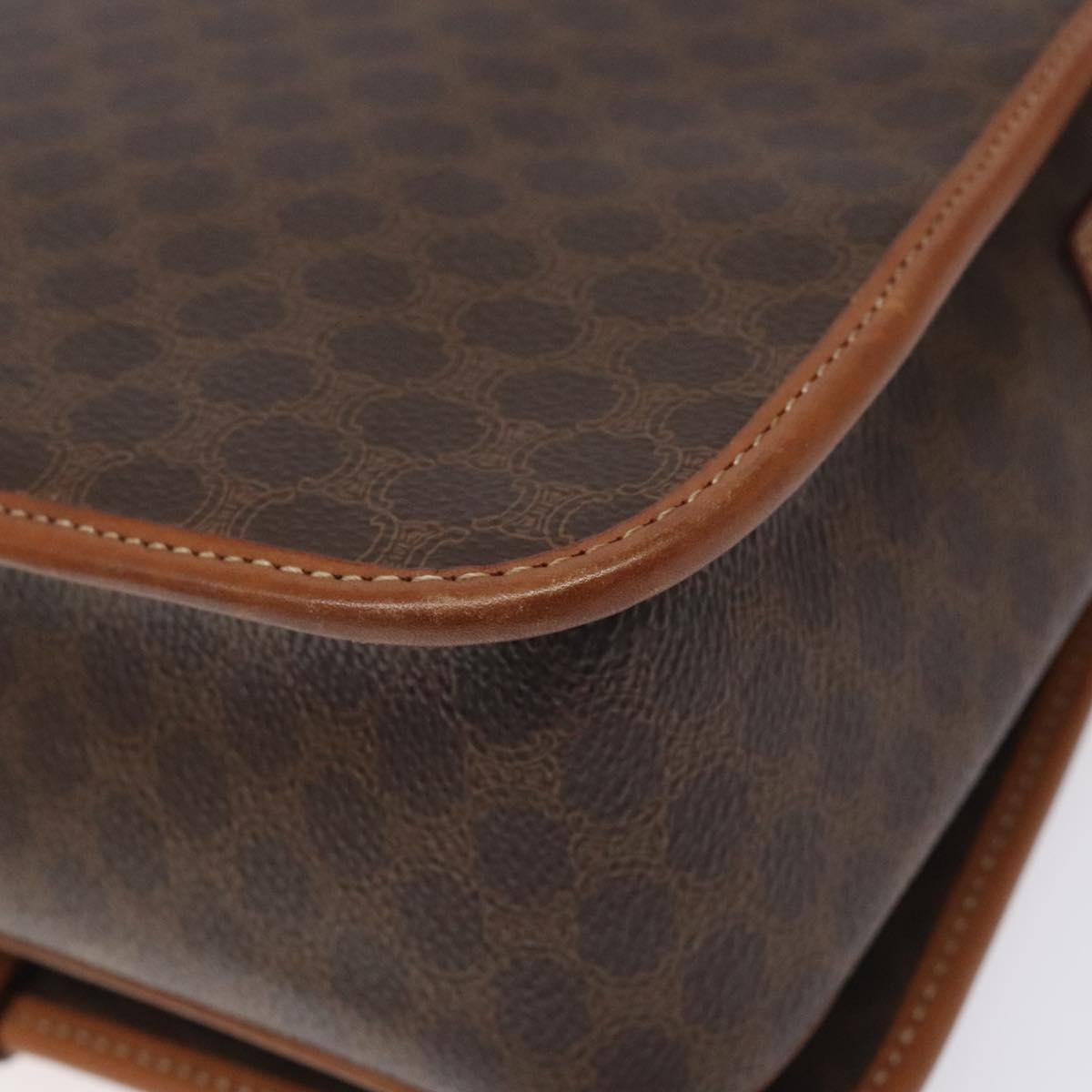 CELINE Macadam Canvas Shoulder Bag Pvc Leather Brown - 16