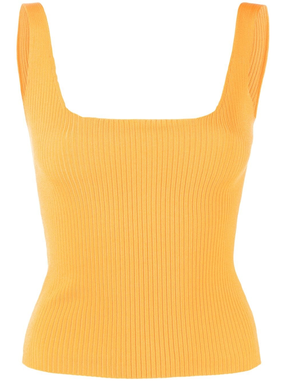 square neck ribbed-knit top - 1