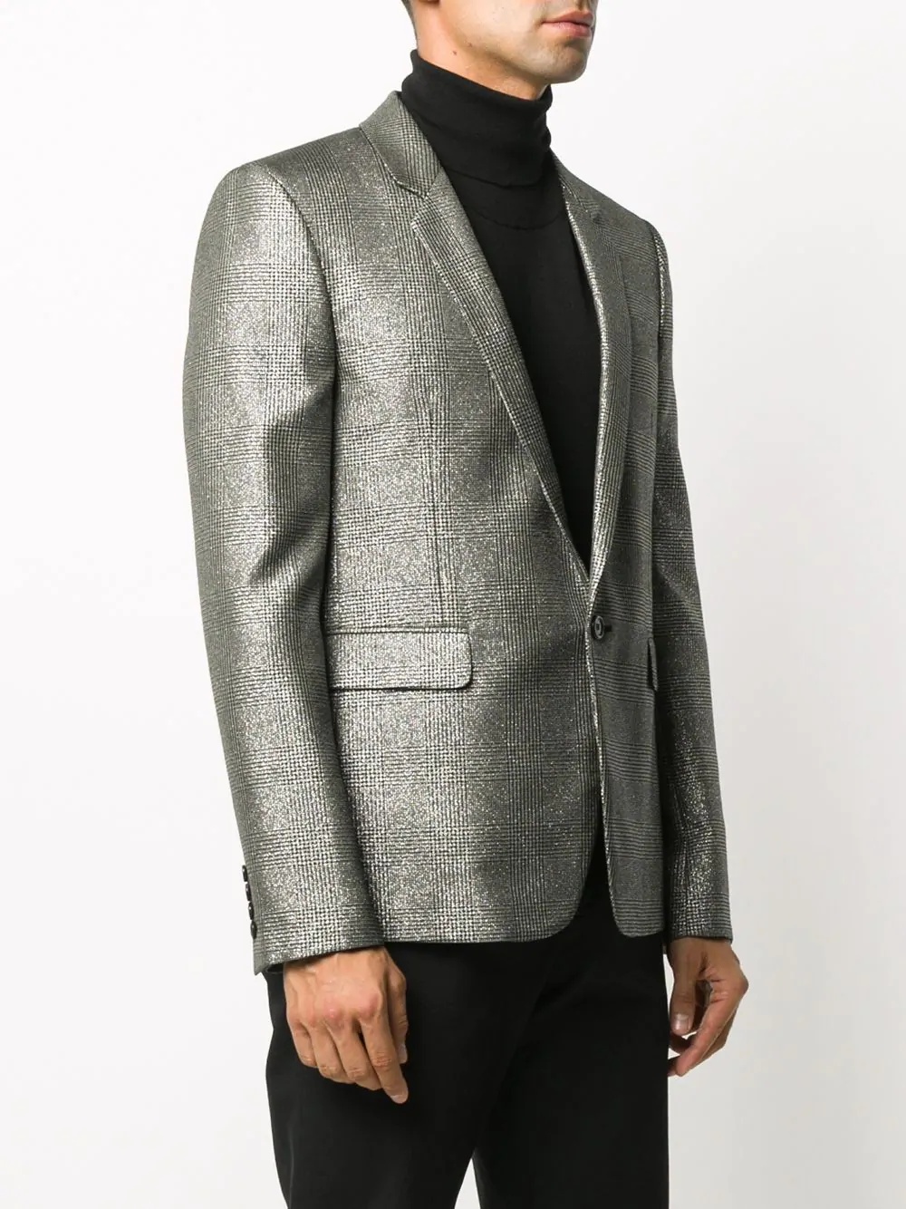 lamé Prince of Wales check blazer - 3