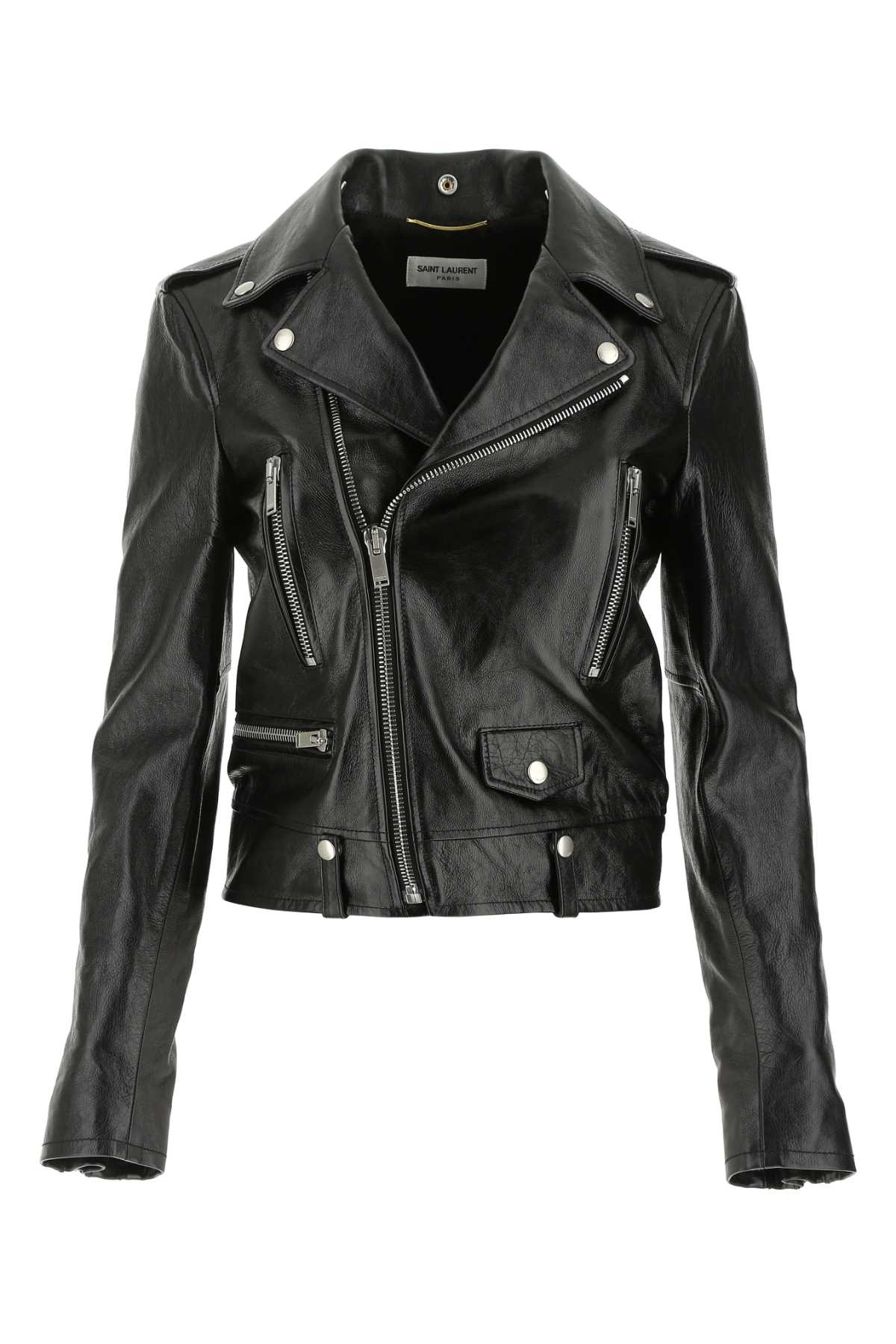 Saint Laurent Women Black Leather Jacket - 1