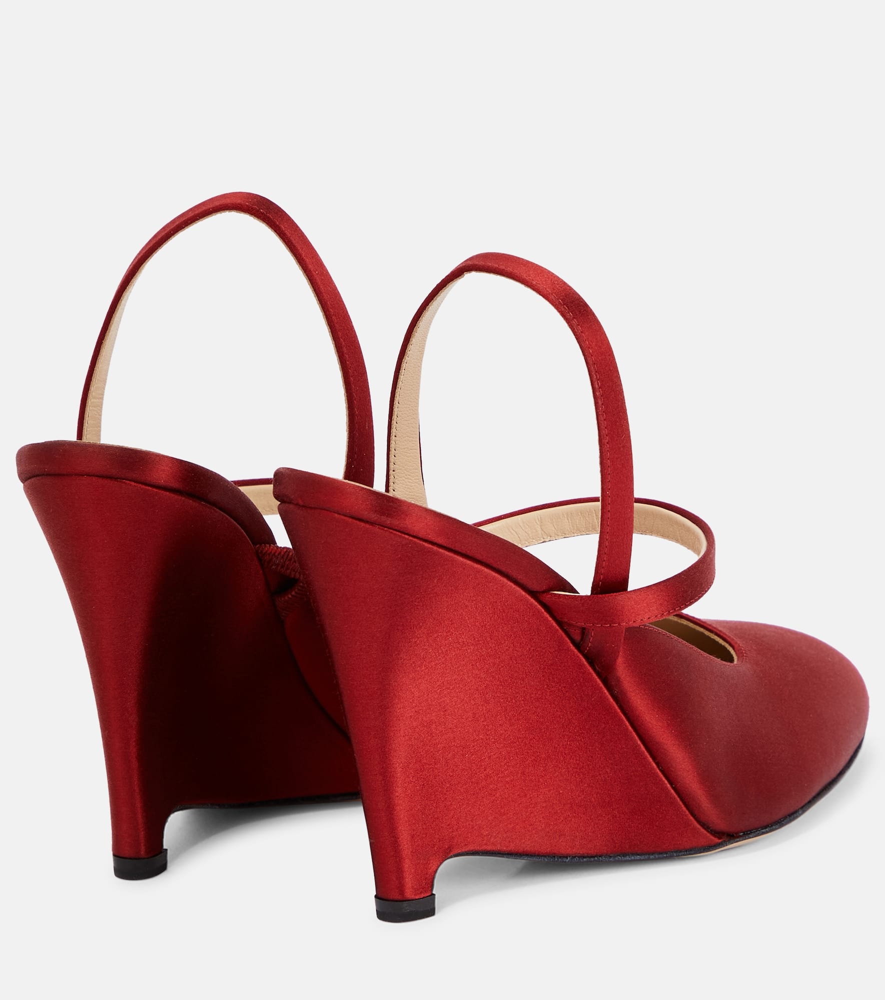 Aster satin wedge pumps - 3