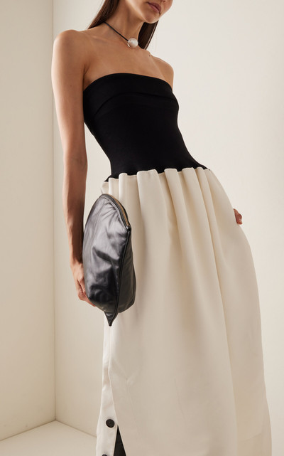 Proenza Schouler Knit-Trimmed Crepe Maxi Dress black/white outlook