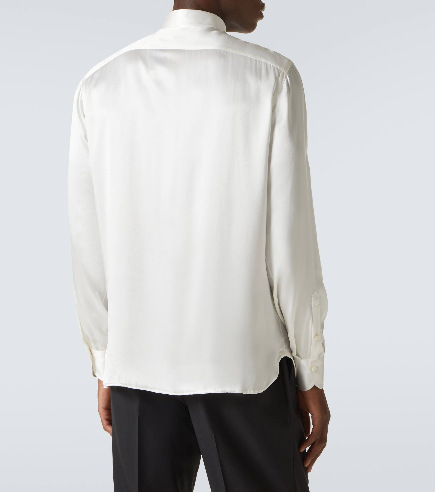 Silk satin tuxedo shirt - 4