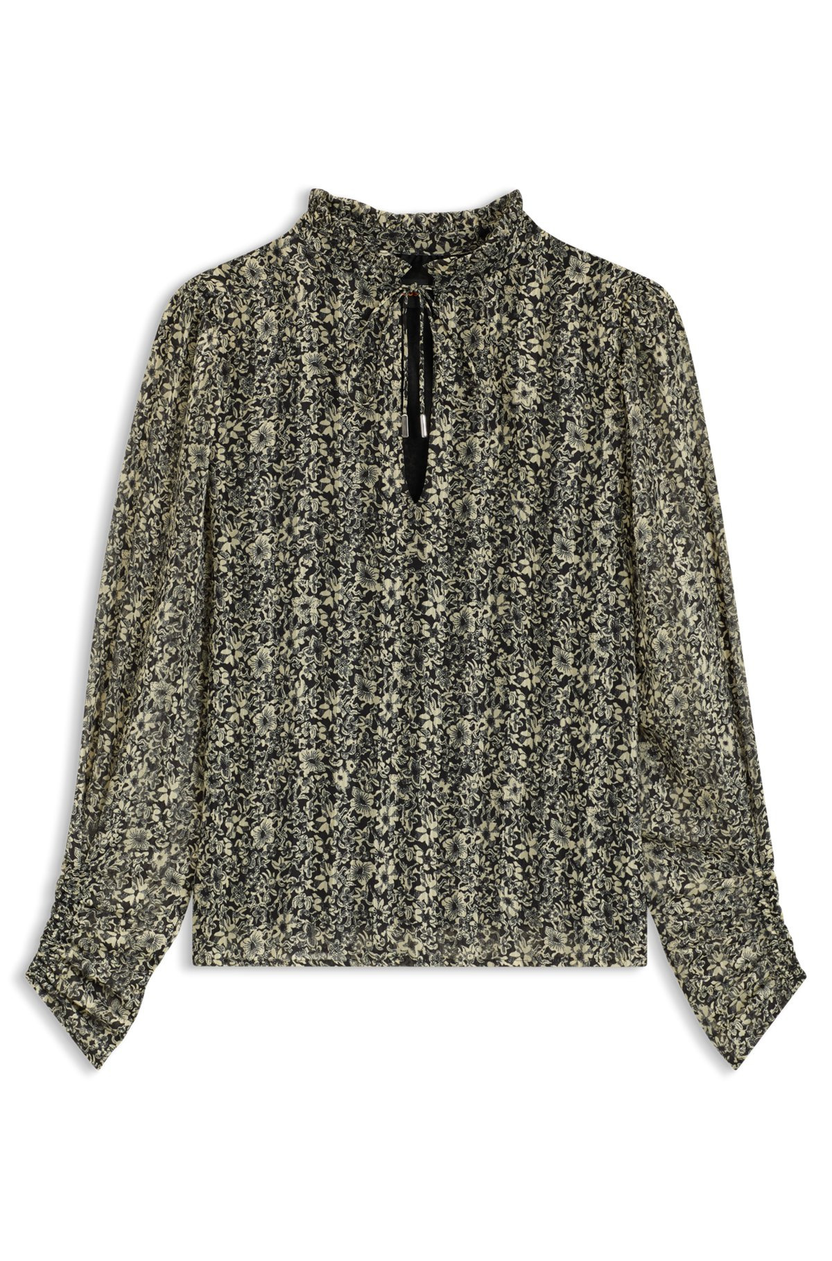 RELAXED-FIT BLOUSE IN PRINTED SEERSUCKER - 1