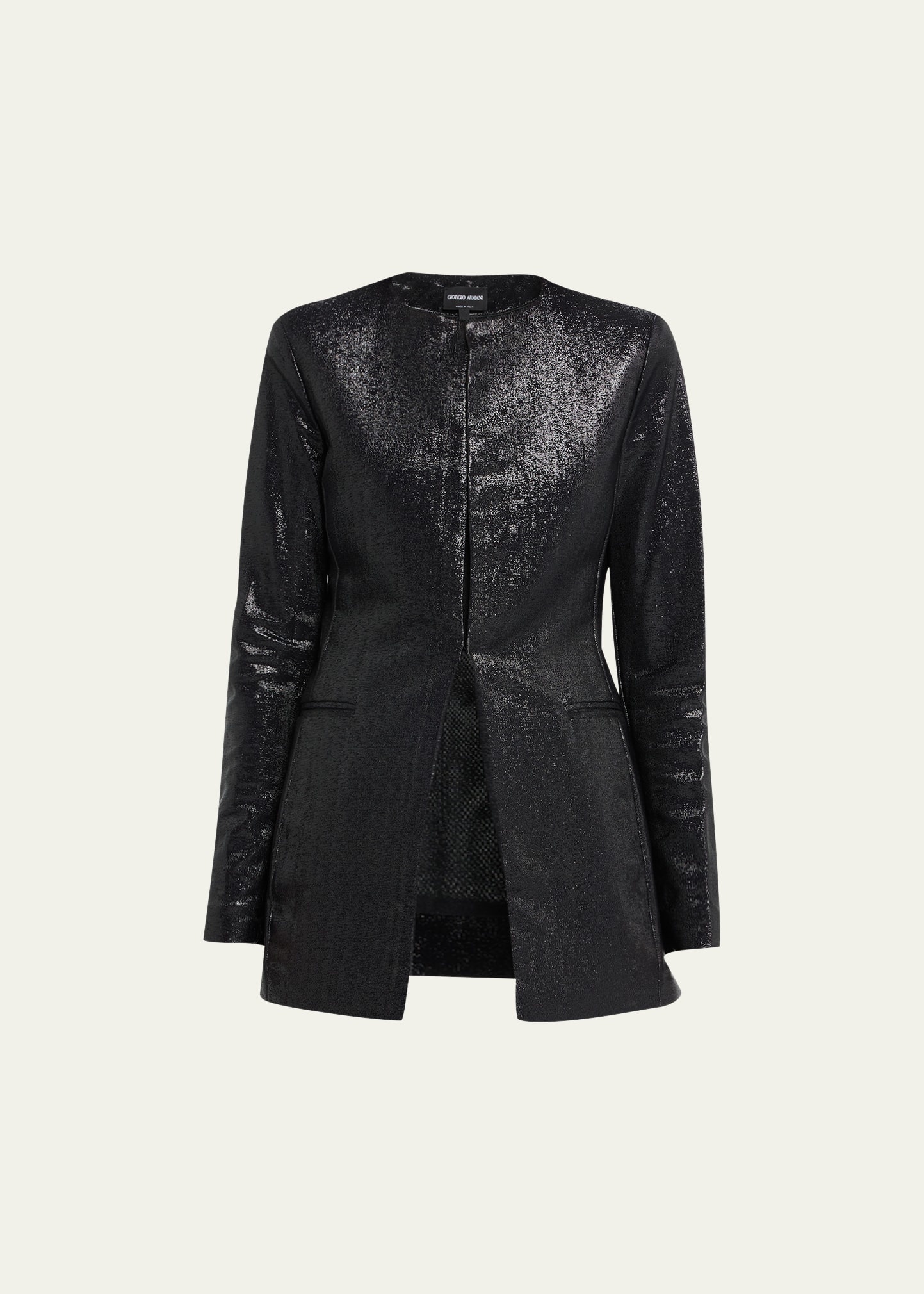 Sparkle Collarless Slim Jacket - 1