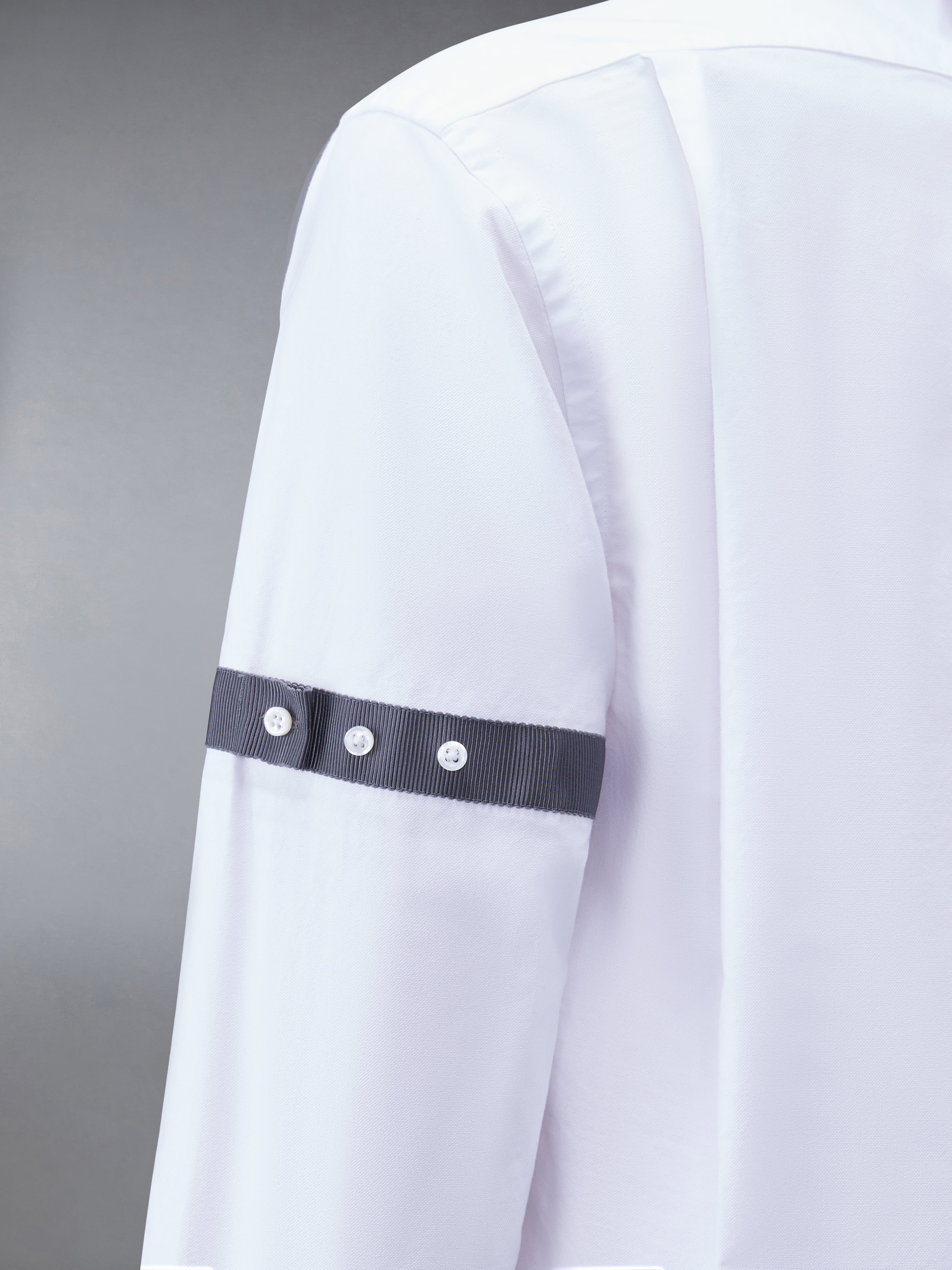 grosgrain-armband cotton shirt - 7