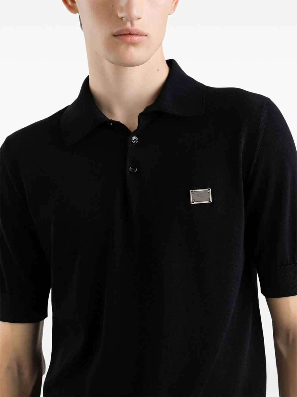 logo-plaque polo shirt - 5