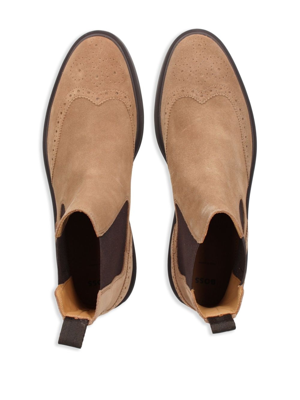brogue-detail suede Chelsea boots - 4