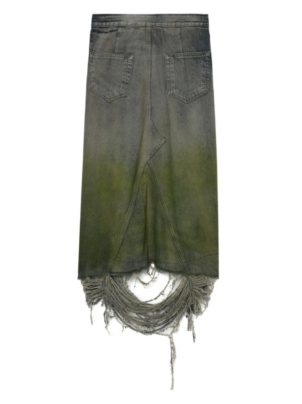 Godet 13Oz Acid Degrade Fringe Skirt - 6