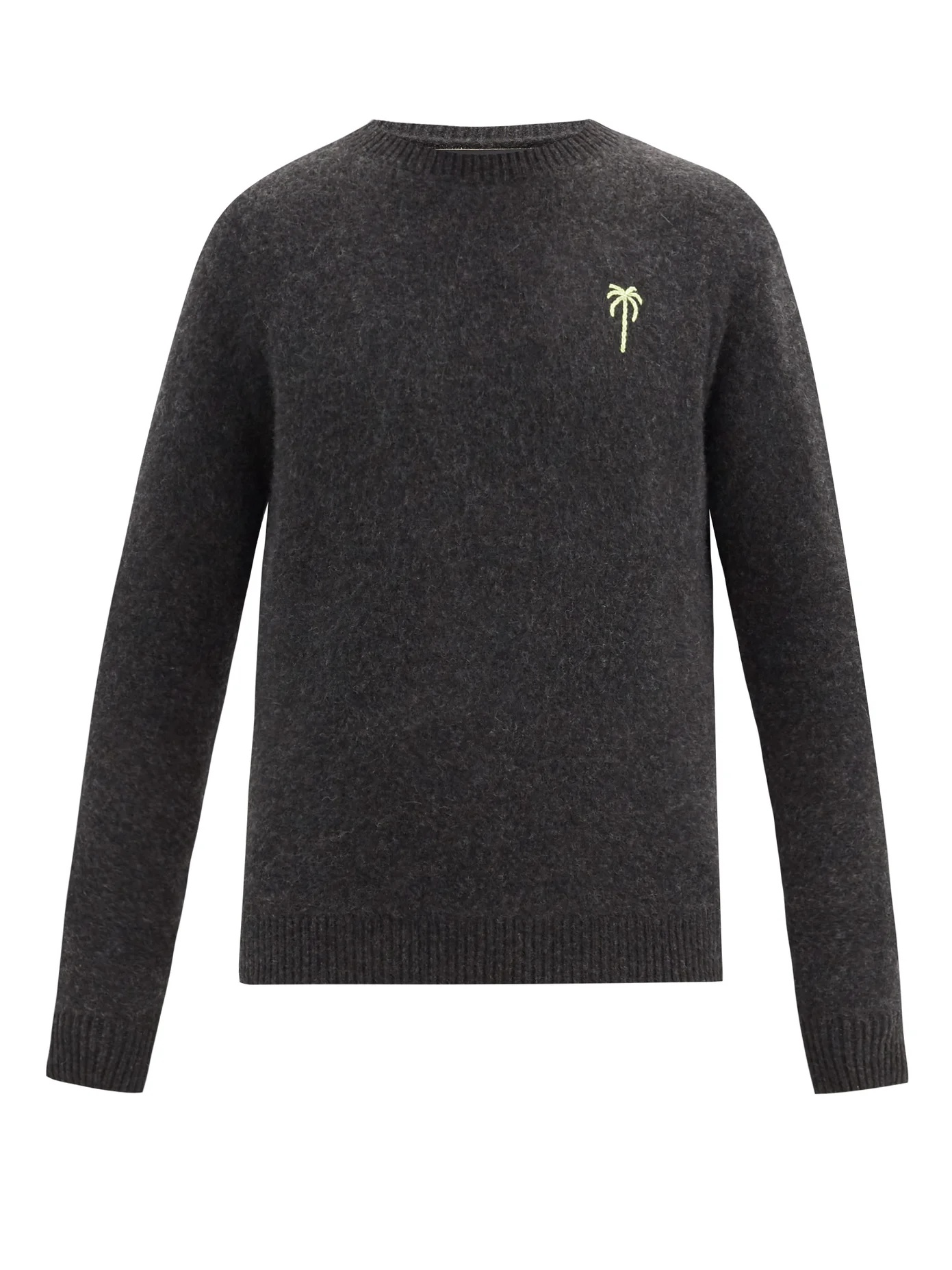 Palm-embroidered cashmere sweater - 1