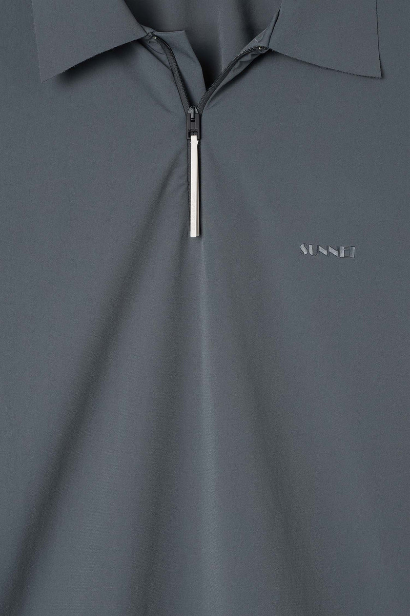 LONGSLEEVE POLO W ZIP / grey 4