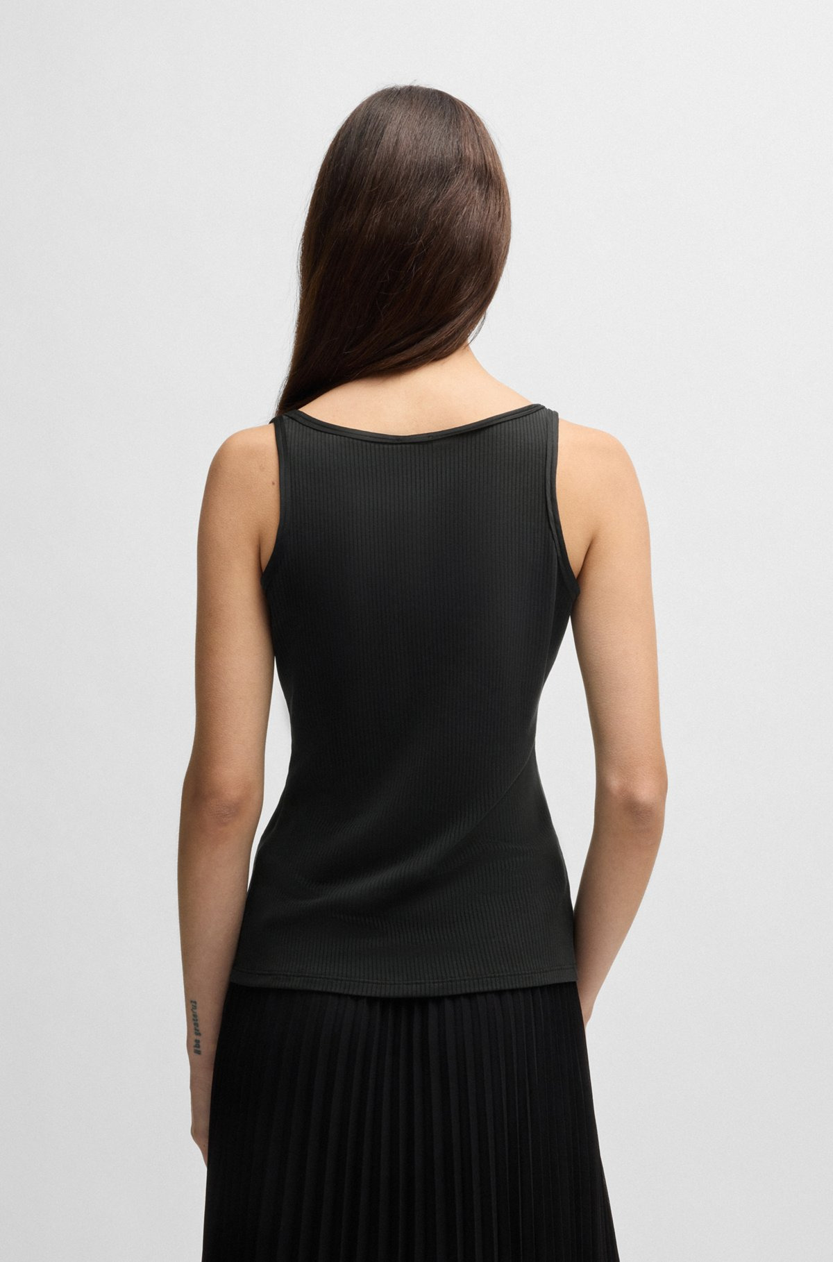 SHEER TANK TOP WITH RIBBED STRUCTURE - 4
