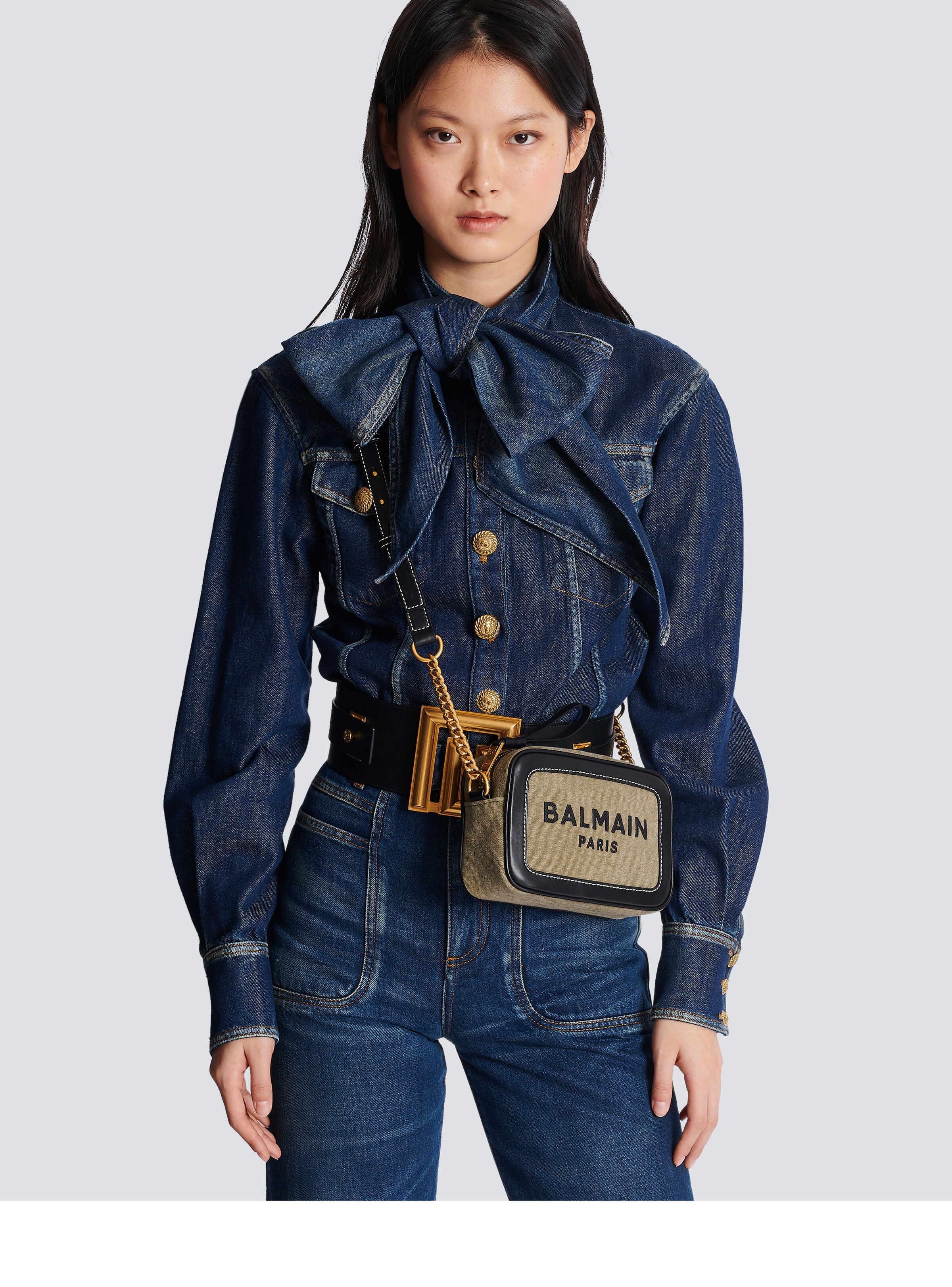 B-Army canvas and leather clutch 8