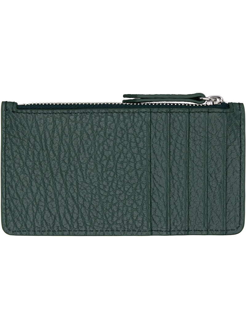 Maison Margiela Green Four Stitches Card Holder outlook