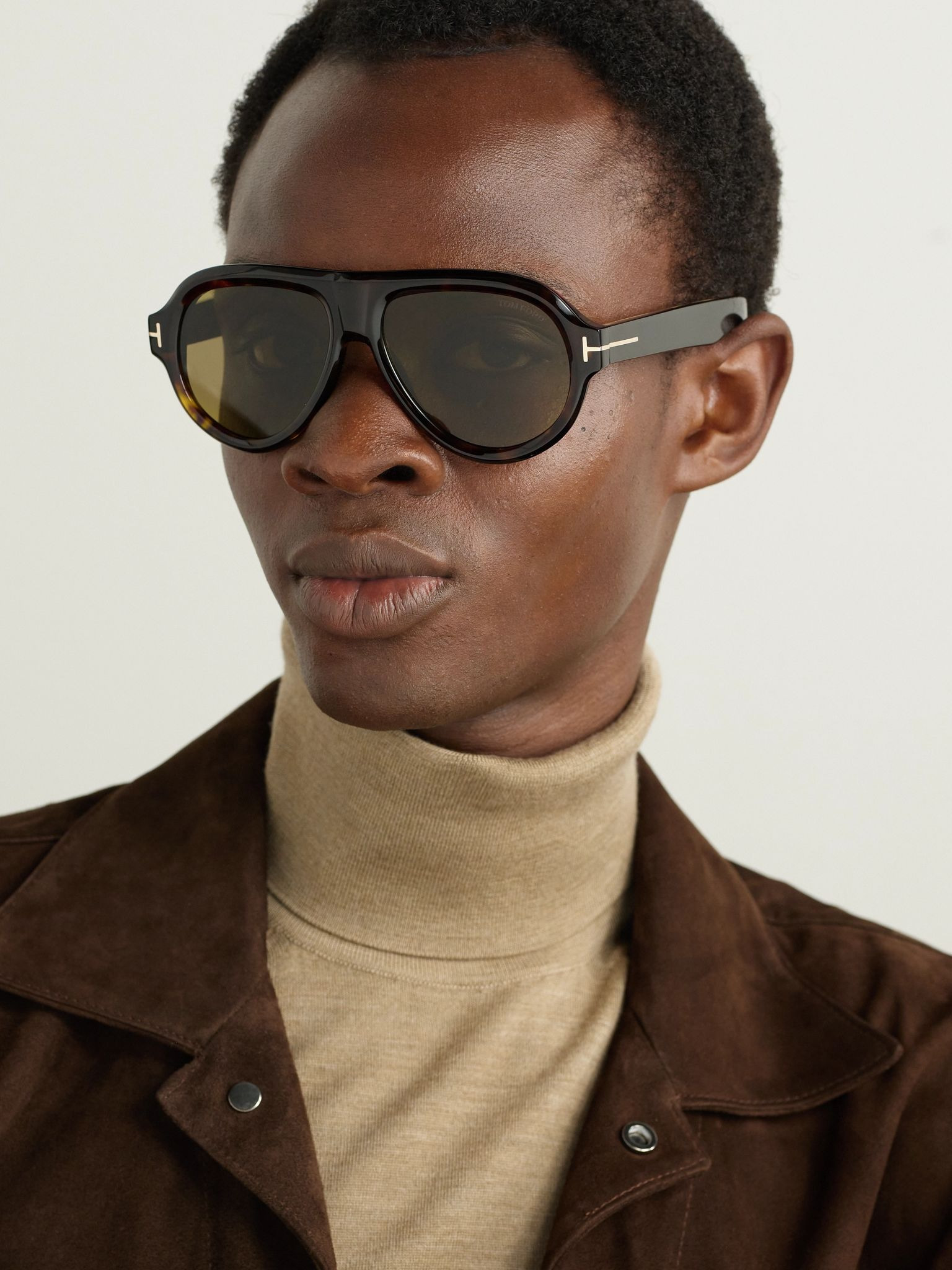 Icon Pilot Aviator-Style Tortoiseshell Acetate Sunglasses Tortoiseshell - 2
