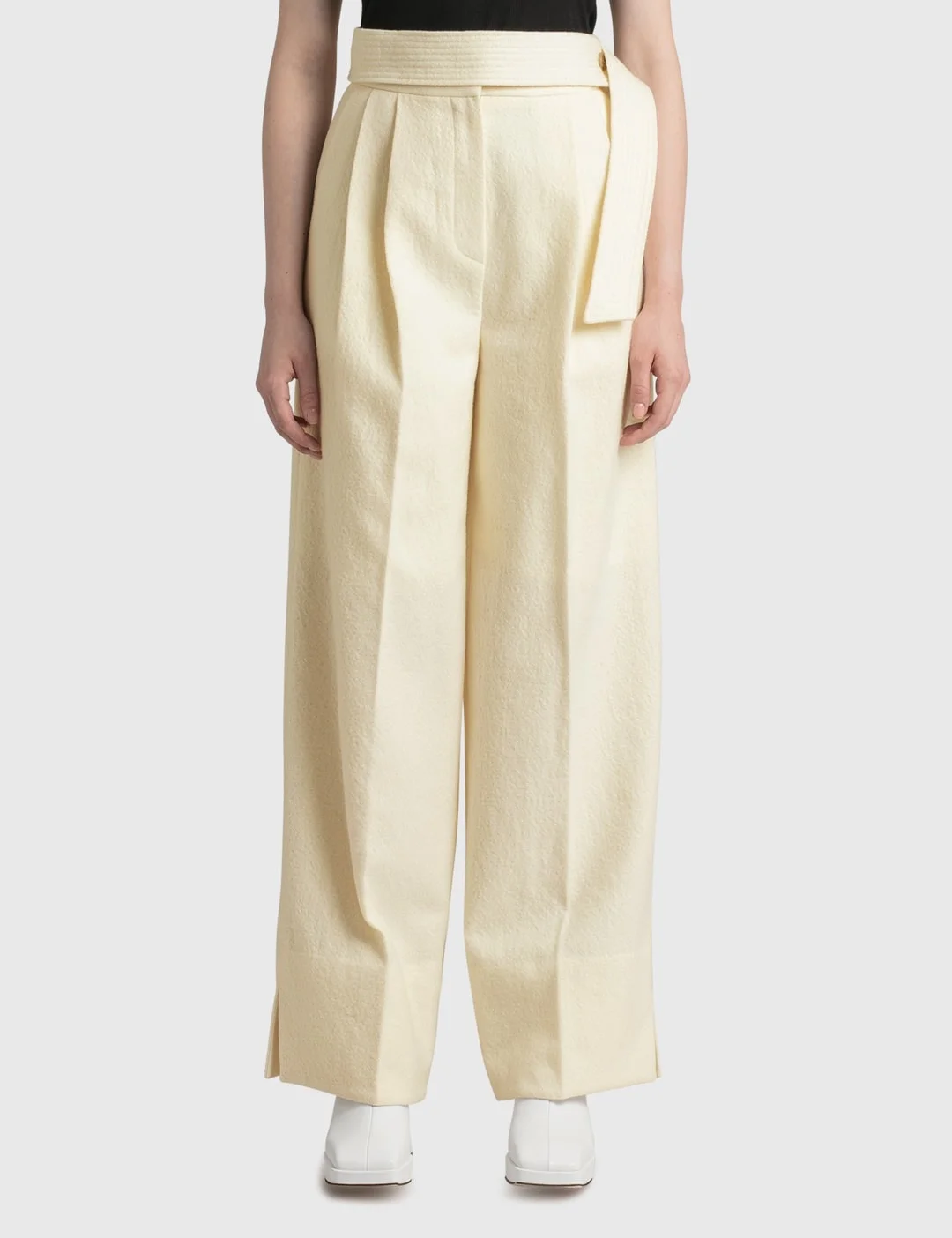 VIRGIN-WOOL HIGH-RISE WIDE TROUSERS - 1