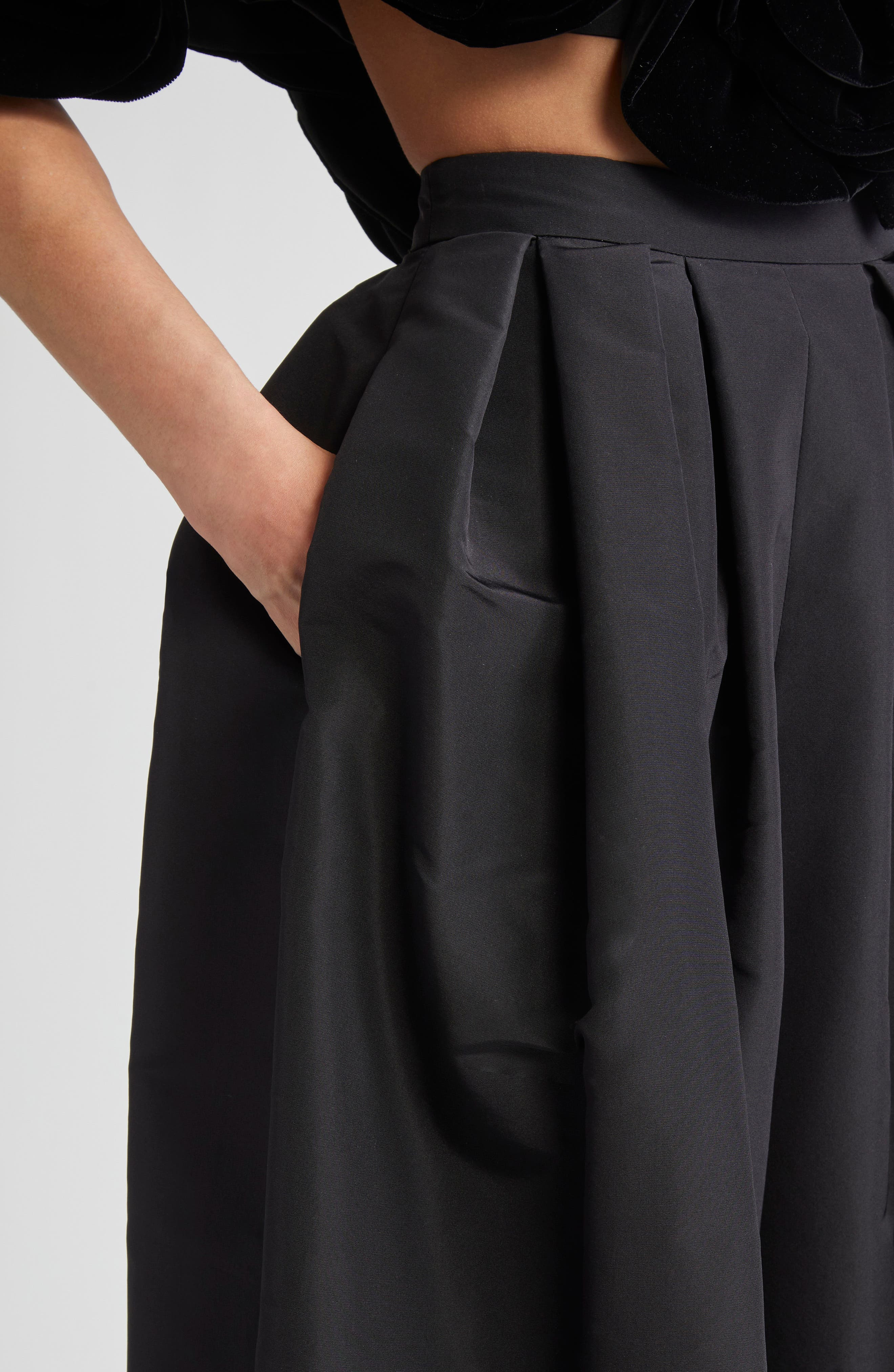 Carolina Herrera Pleated Silk Faille Palazzo Pants in Black at Nordstrom - 5