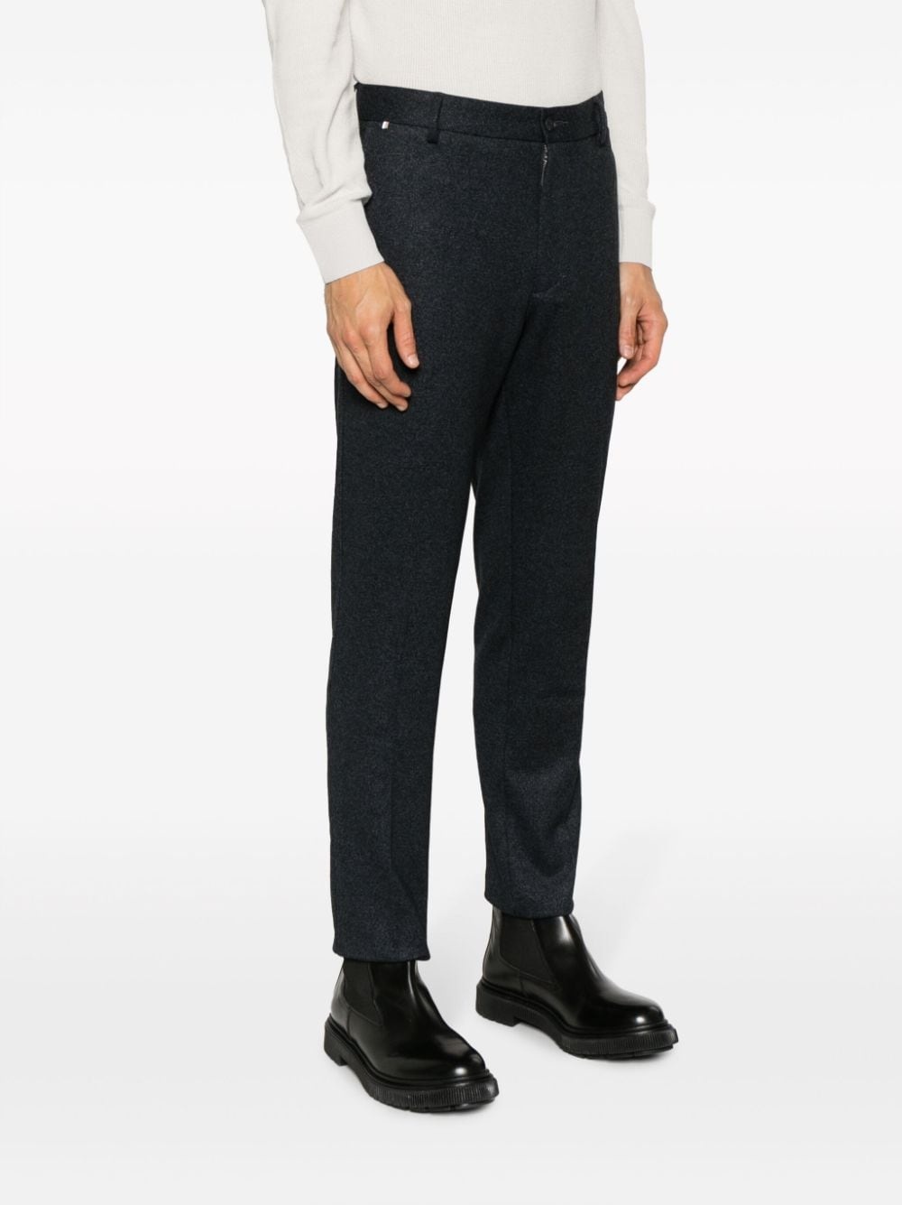 logo-patch tapered trousers - 3