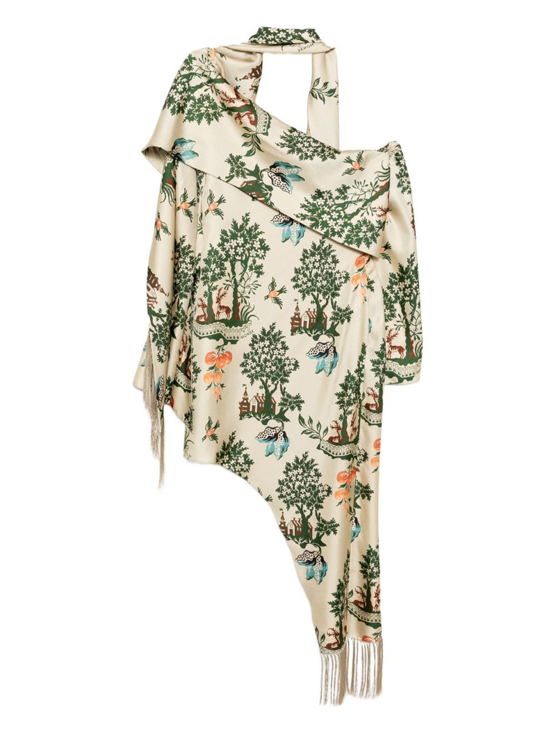 asymmetric-hem scarf dress 1