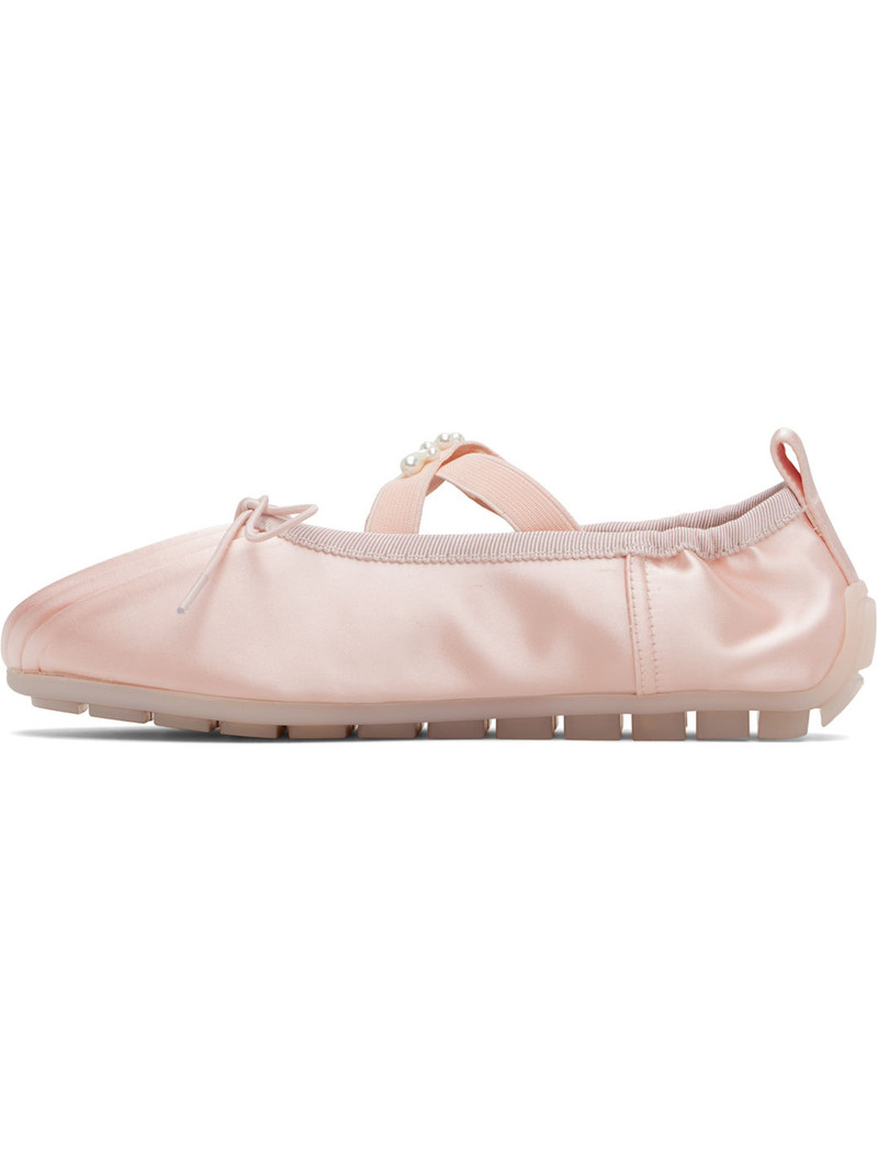 Simone Rocha Pink Beaded Grip Ballerina Flats outlook
