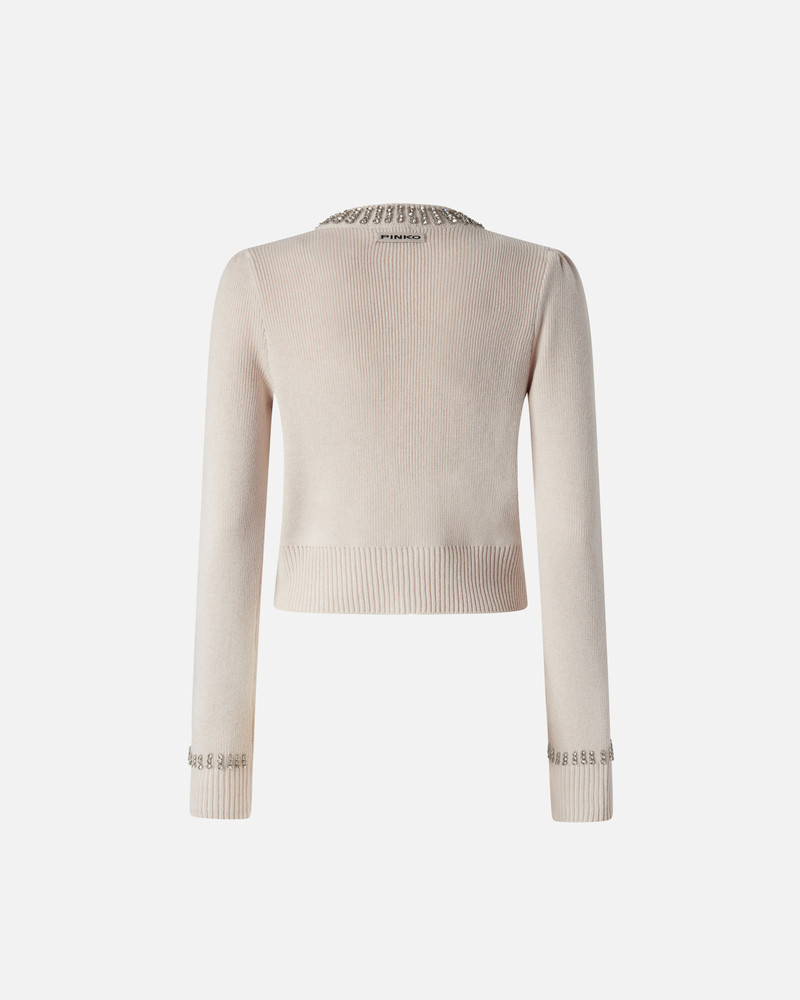 PINKO ROUND-NECK CARDIGAN WITH RHINESTONES outlook