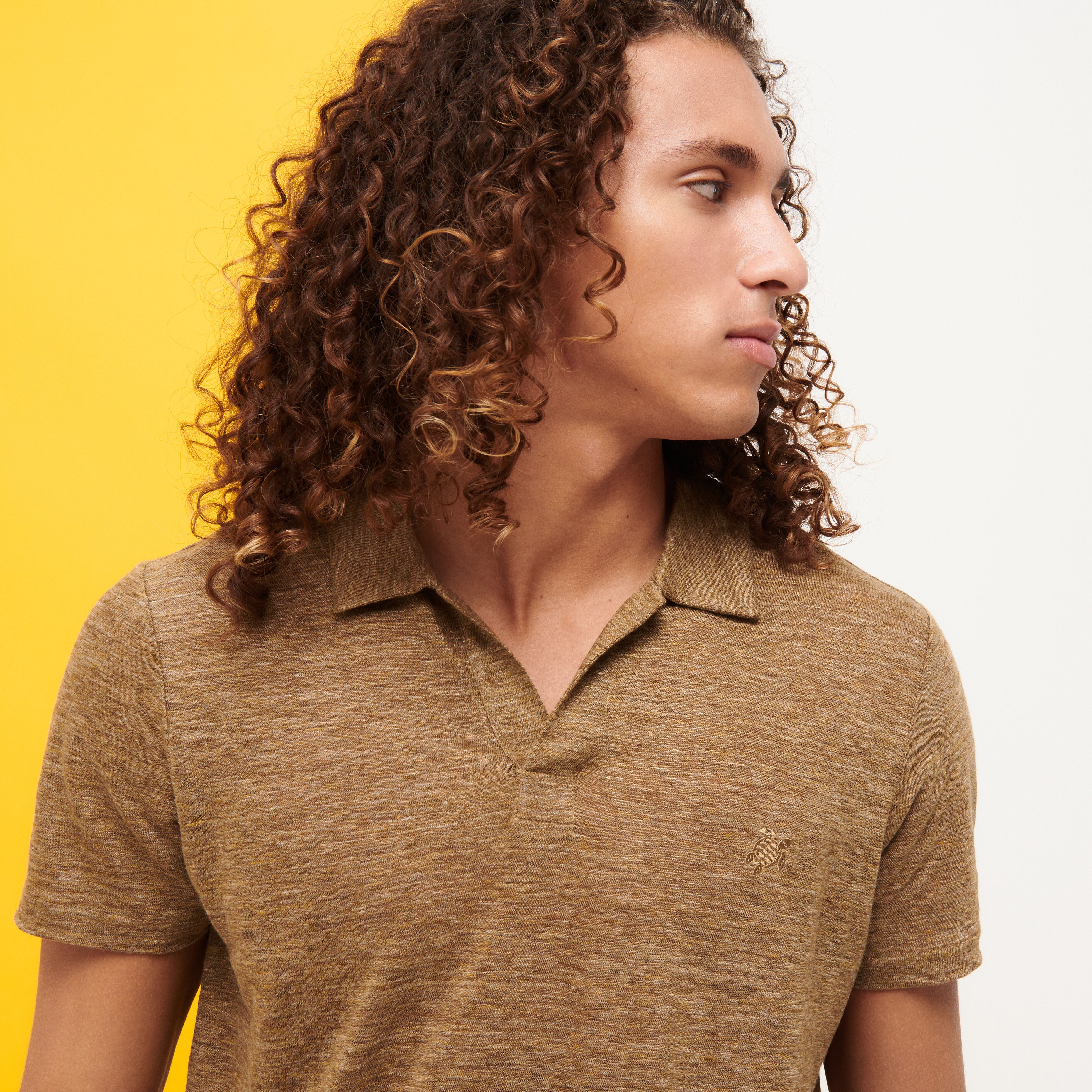 Men Linen Jersey Polo Shirt Solid - 6