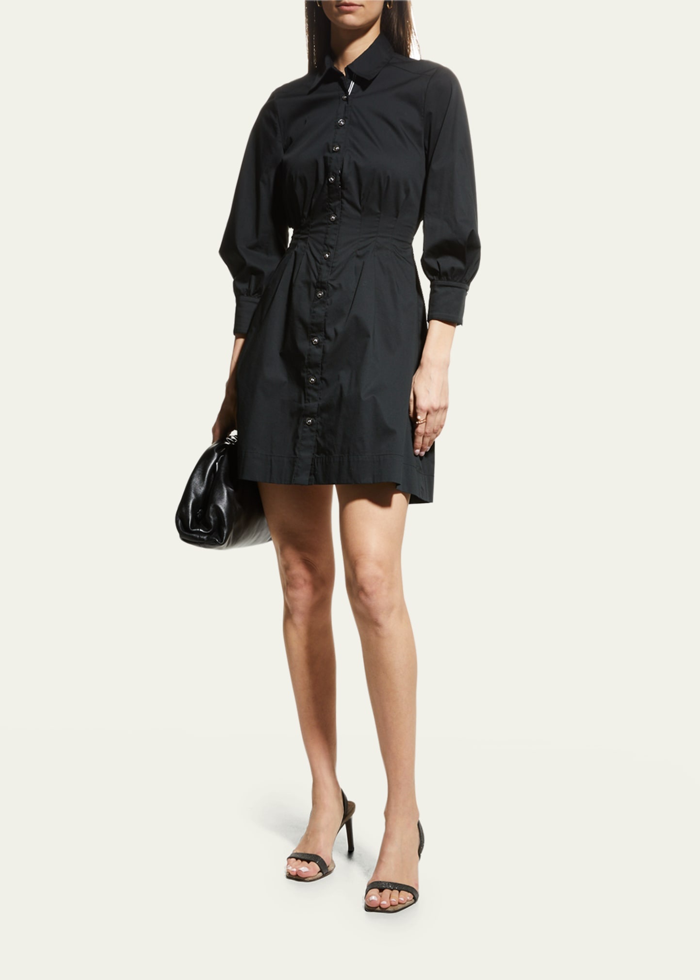 Polina Button-Front Pleated Shirt Dress - 4