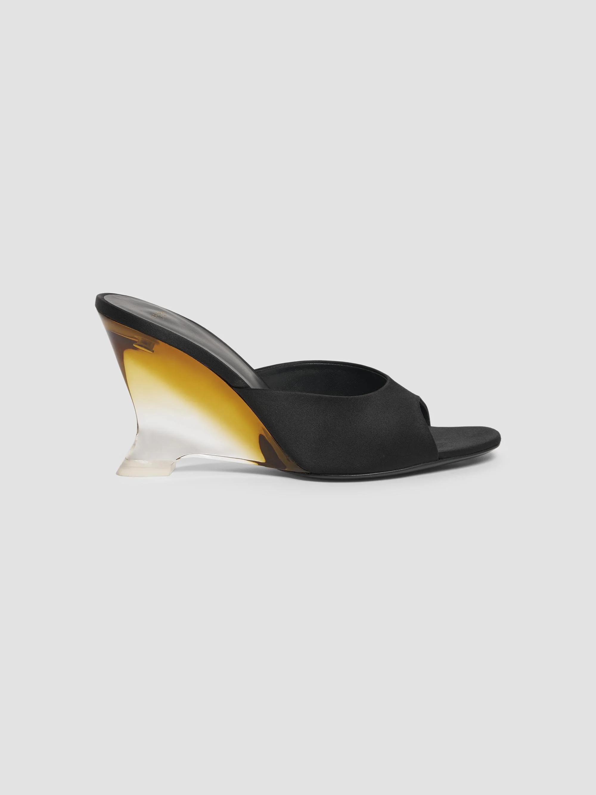 Women's 95MM Satin Wedge Mules - Noir - 1