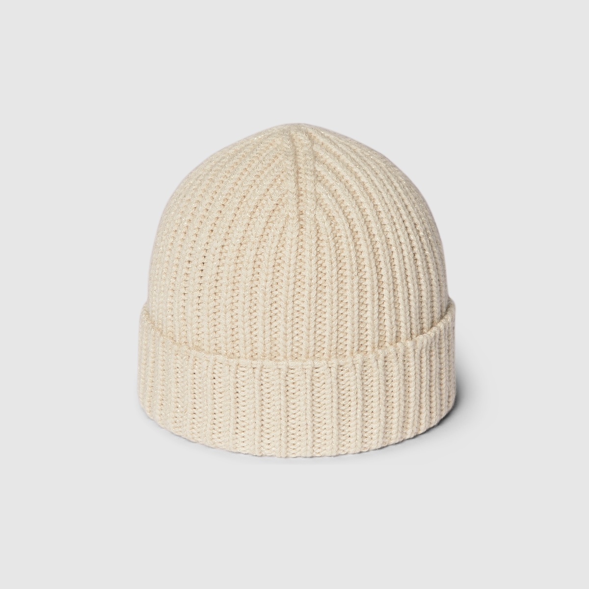 Rib knit wool viscose lamé hat - 3