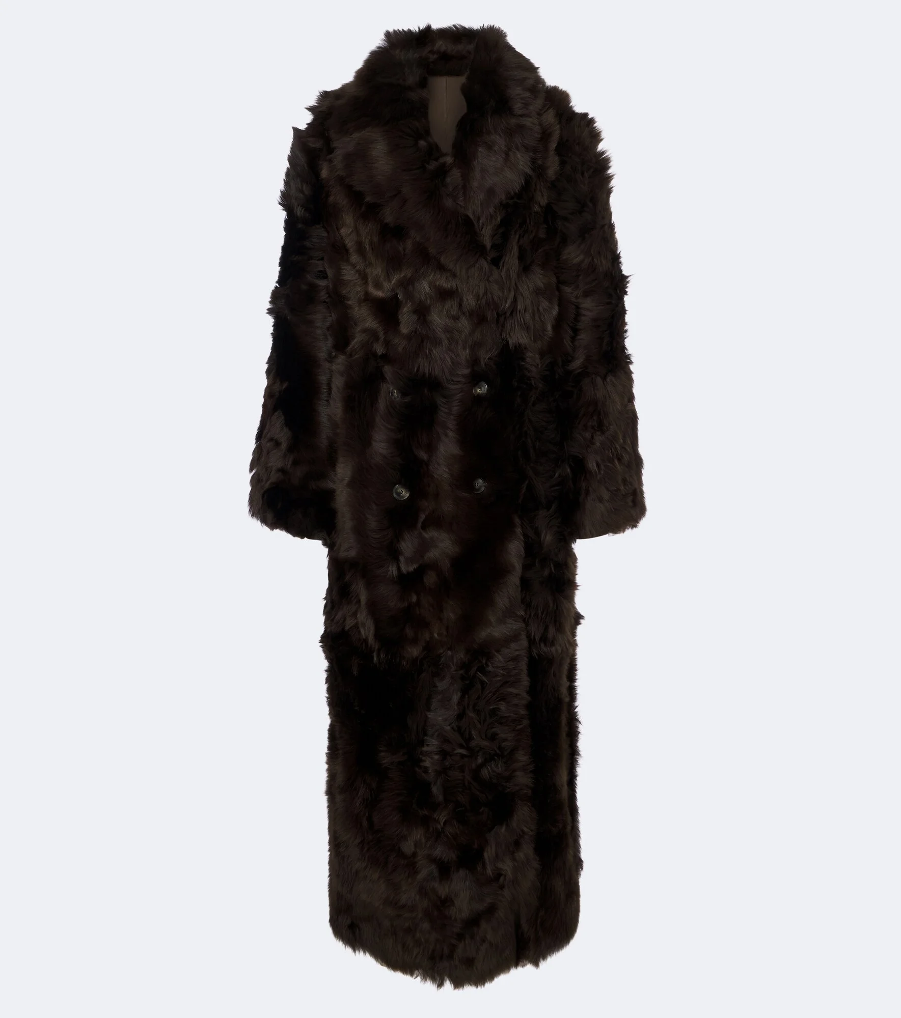 Double-breasted shearling coat - 1