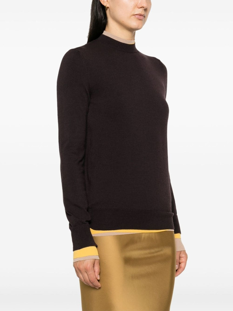 layered-trim sweater 3