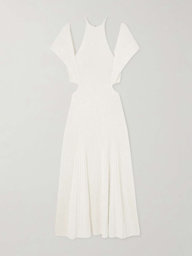 Cutout ribbed wool gown - 1