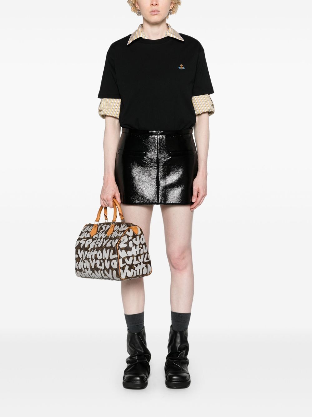 Orb-embroidered cotton T-shirt - 2