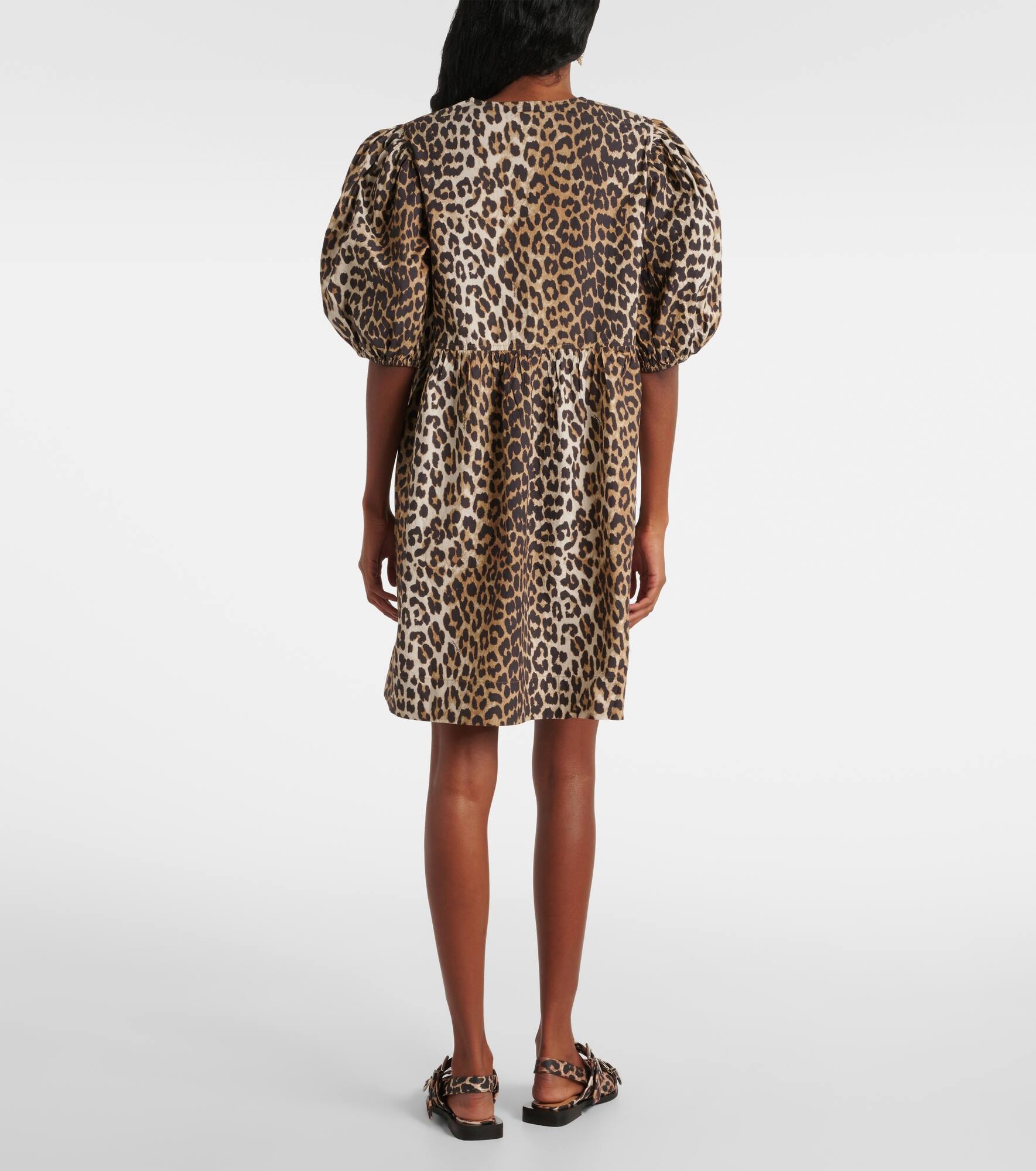 Leopard-print cotton minidress - 3