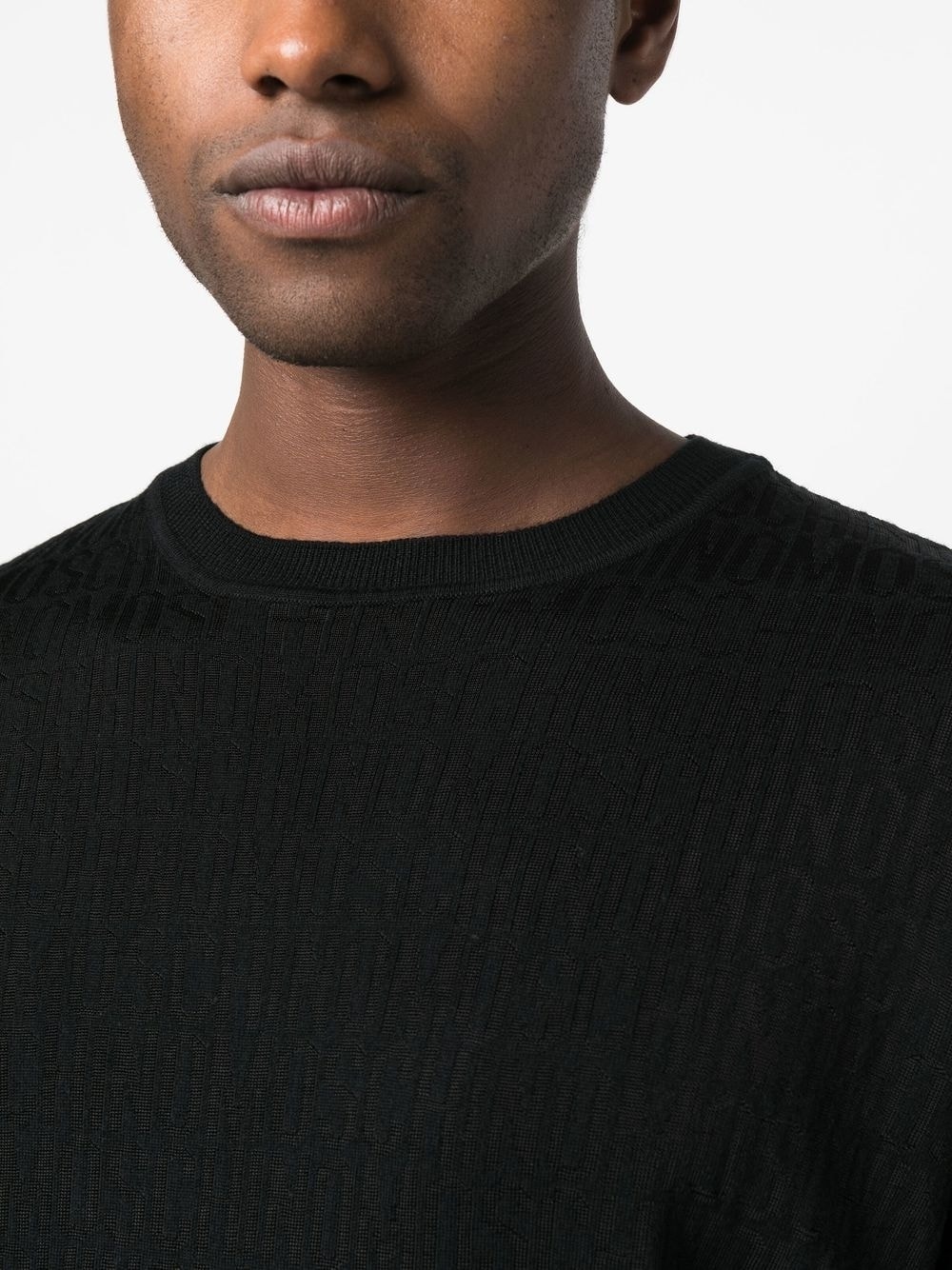 logo-jacquard crew-neck jumper - 5