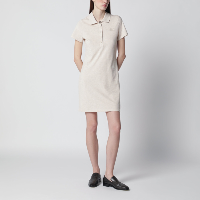 Beige mélange cotton polo dress by Burberry 1