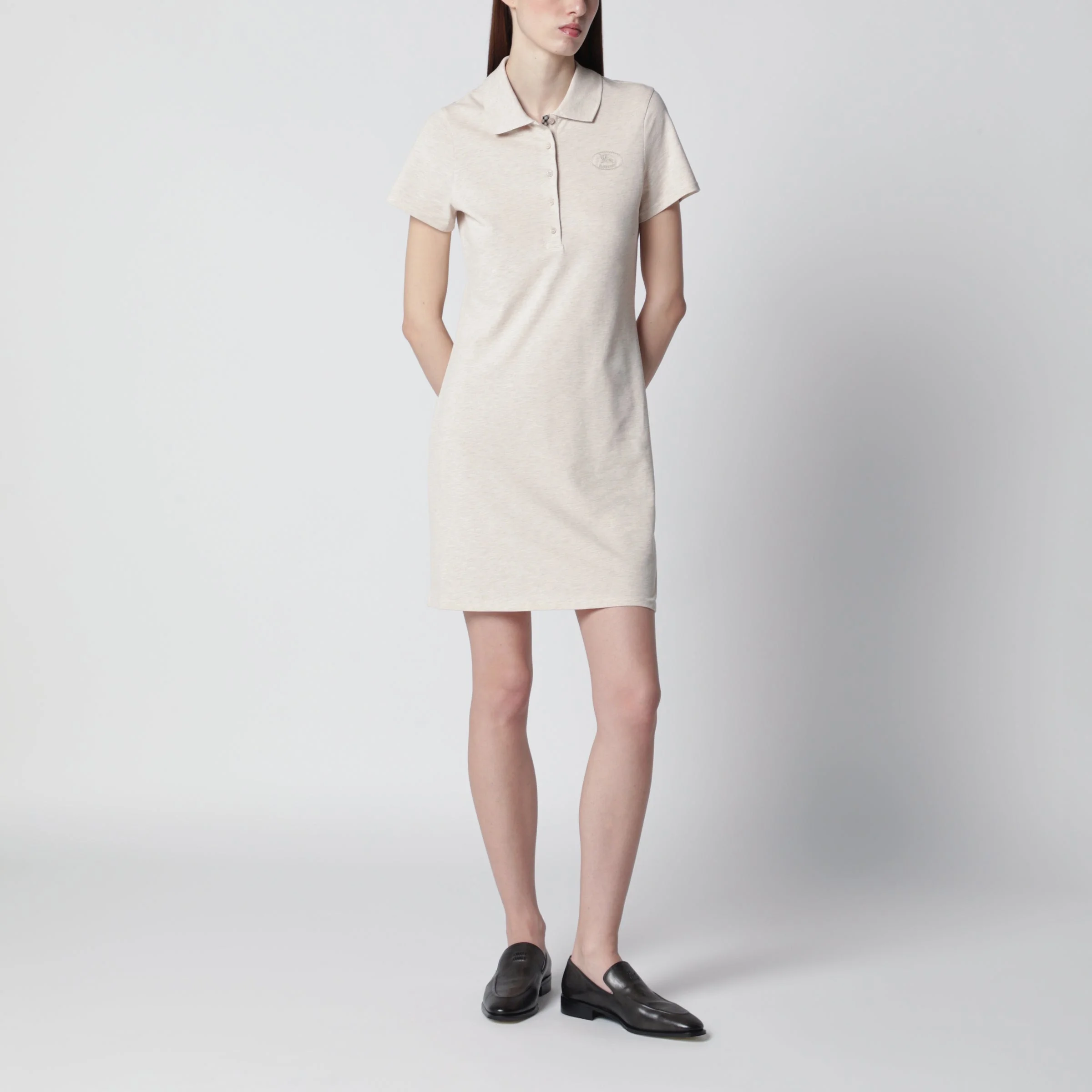 Beige mélange cotton polo dress by Burberry - 1