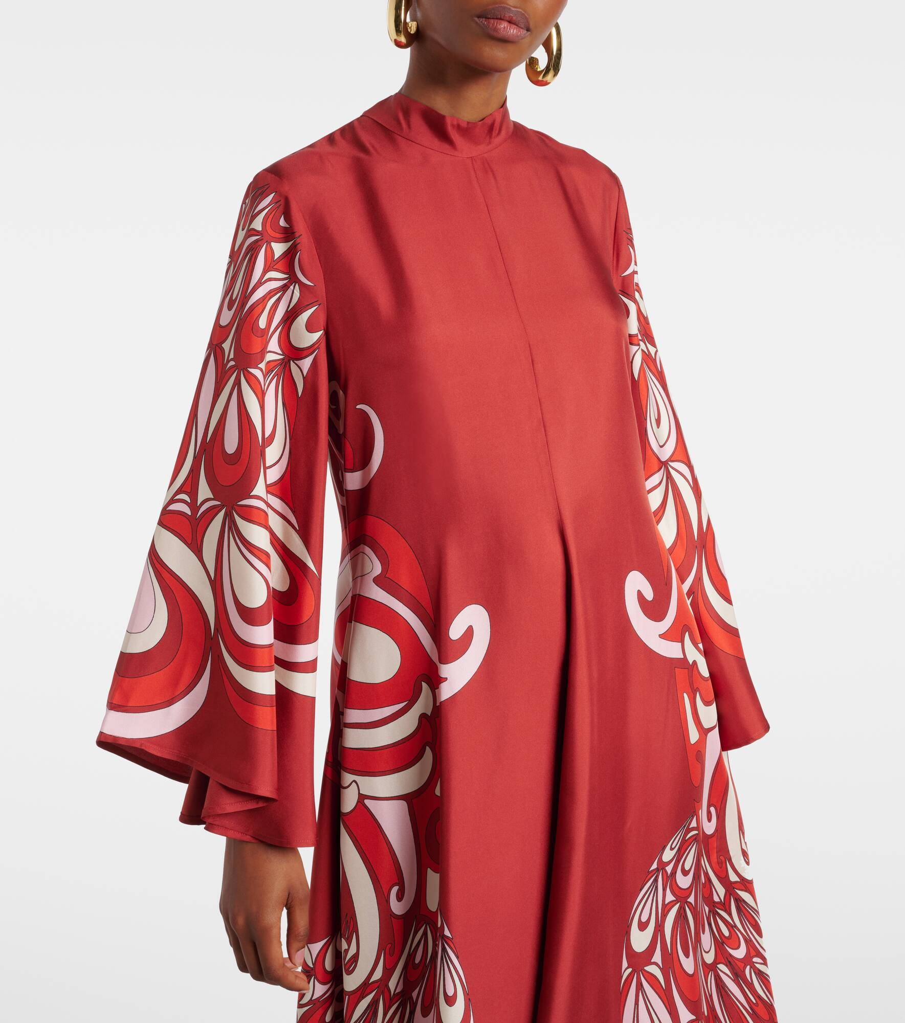 Magnifico printed silk twill maxi dress - 4