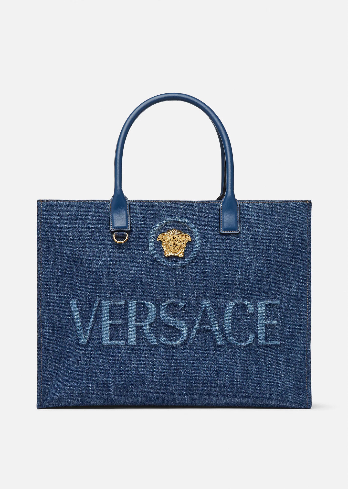 La Medusa Denim Large Tote Bag - 1