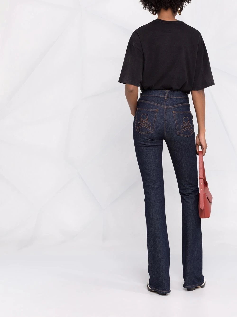 high-waisted flared jeans - 6