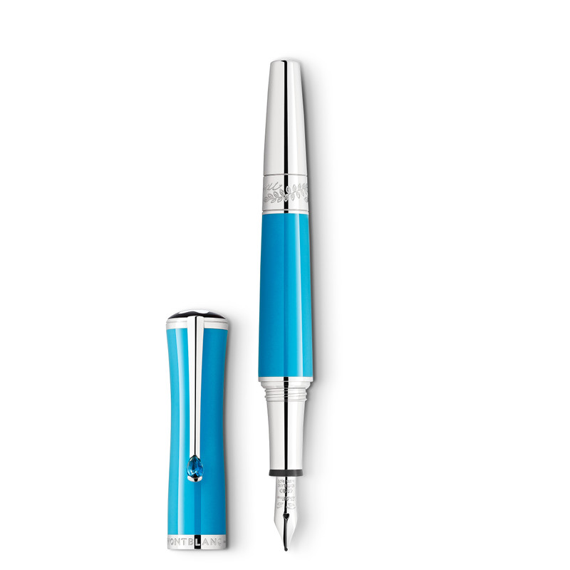 MONTBLANC MARIA CALLAS SPECIAL EDITION TURQUOISE-COLOURED FOUNTAIN PEN 1