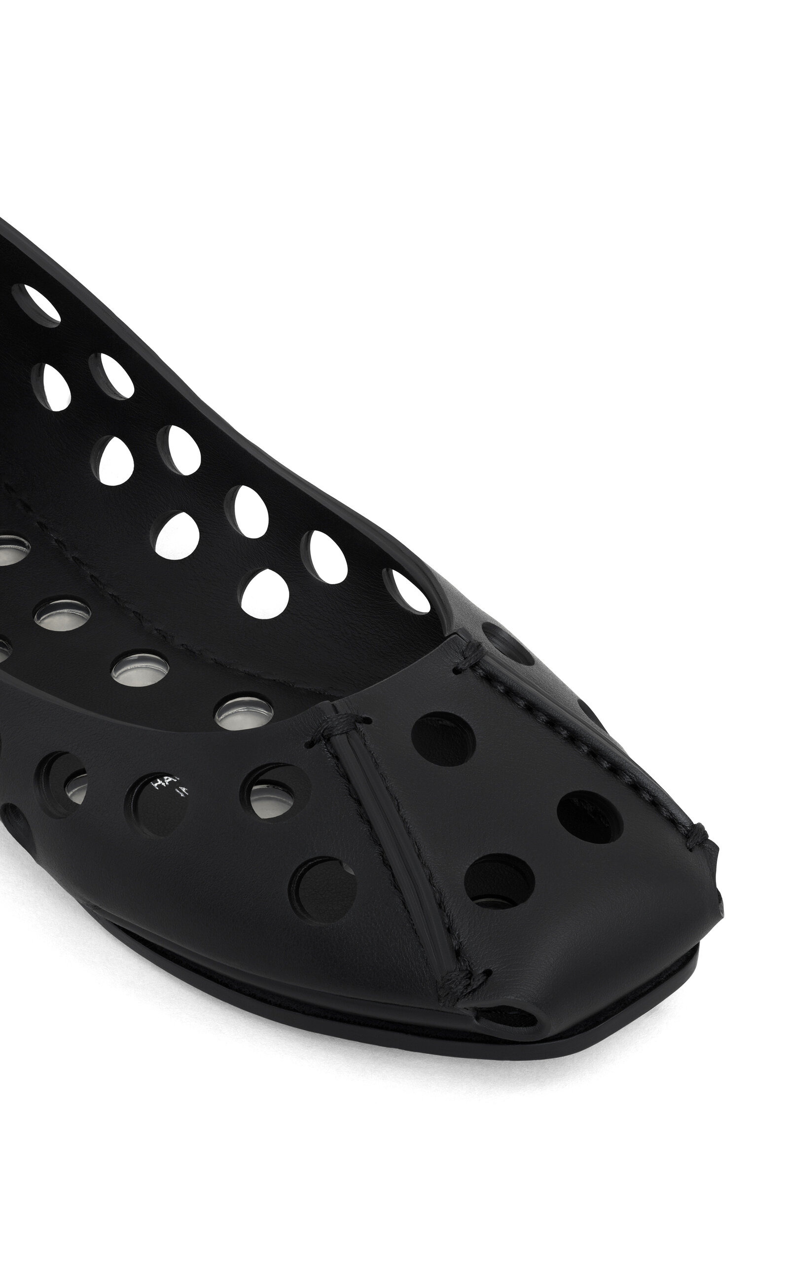 Perforated Leather Ballet Flats black - 4