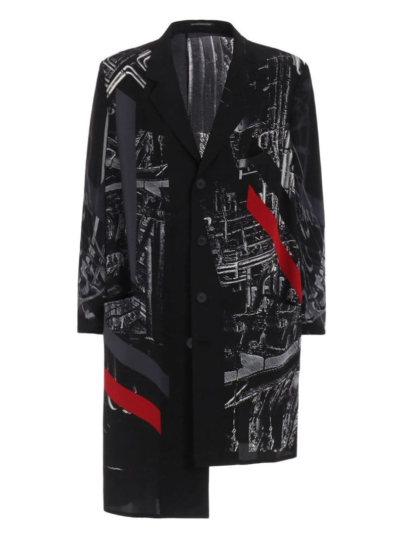 Thunder asymmetric printed coat 1