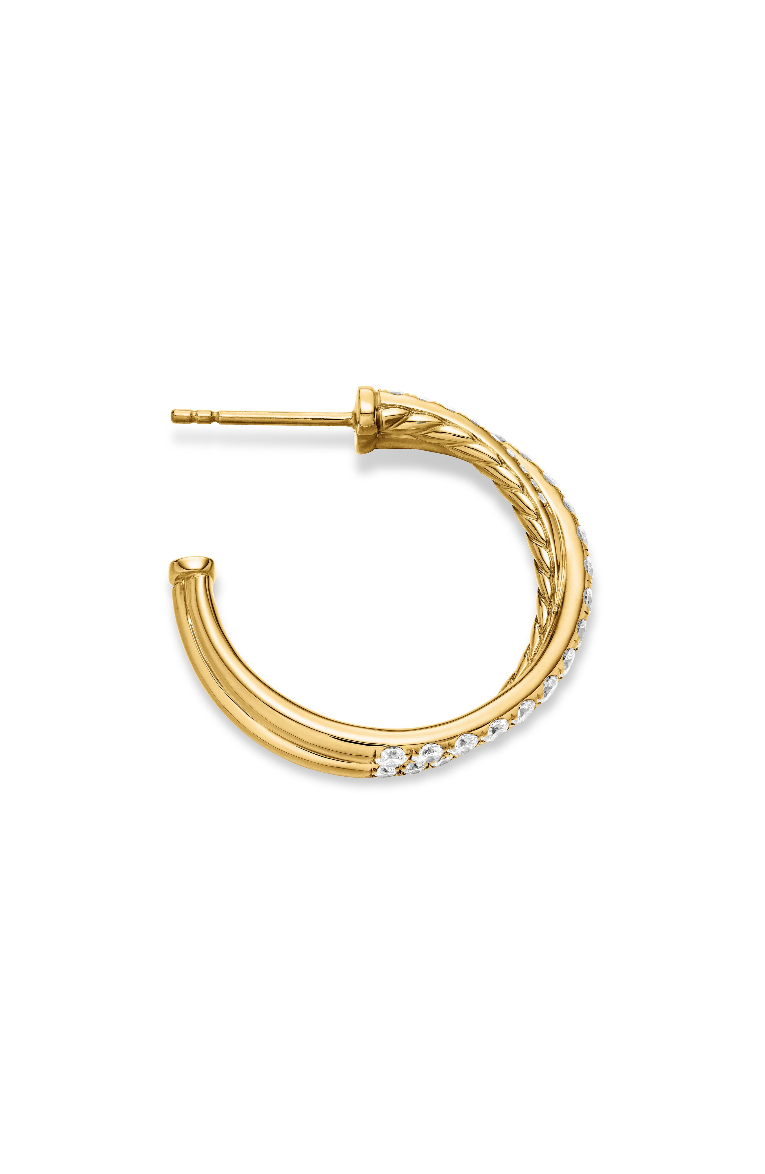 David Yurman Pavé Diamond Crossover Hoop Earrings in 18K Yellow Gold at Nordstrom - 6